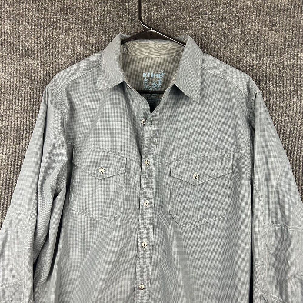 Kuhl Airspeed Hiking Shirt Long Sleeve Gray Button Down Men's Medium